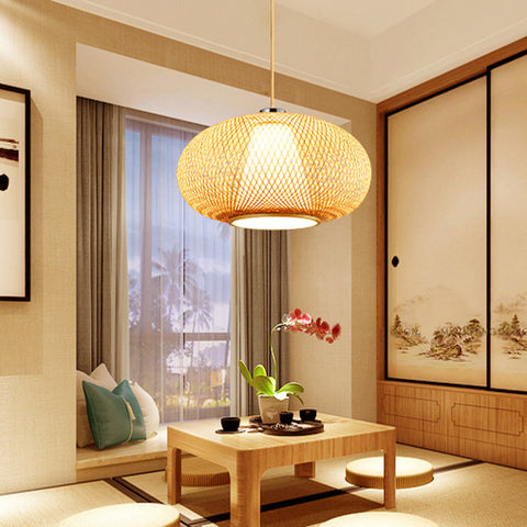Chinese Style Bamboo Art Bird Cage Chandelier Tea House Cafe Restaurant Lighting