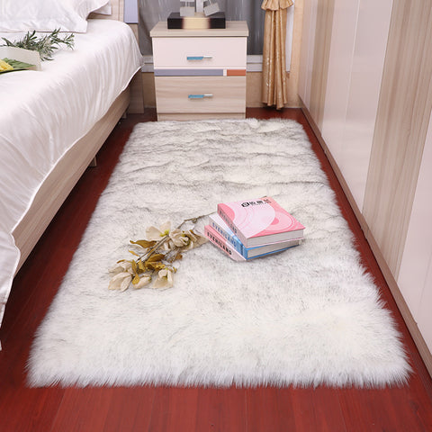 Faux wool sofa rug
