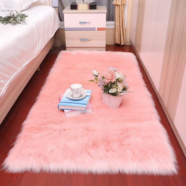 Faux wool sofa rug
