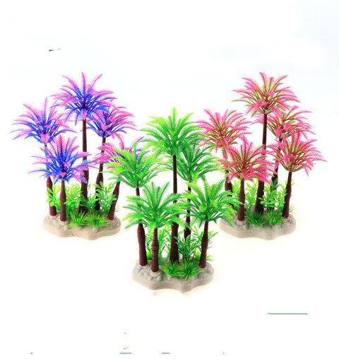Fish Tank Landscape Simulation Water Plants Aquarium Decoration Rockery Fake Water Plants Small Fish Tank Set Decoration Prospect Plants