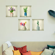Wall Sticker 3D Vase Plant Sticker Decoration